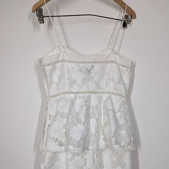 Rachel Zoe Margo Floral Lace Jumpsuit Sleeveless White Ecru Size 2 Preowned - Picture 6 of 12